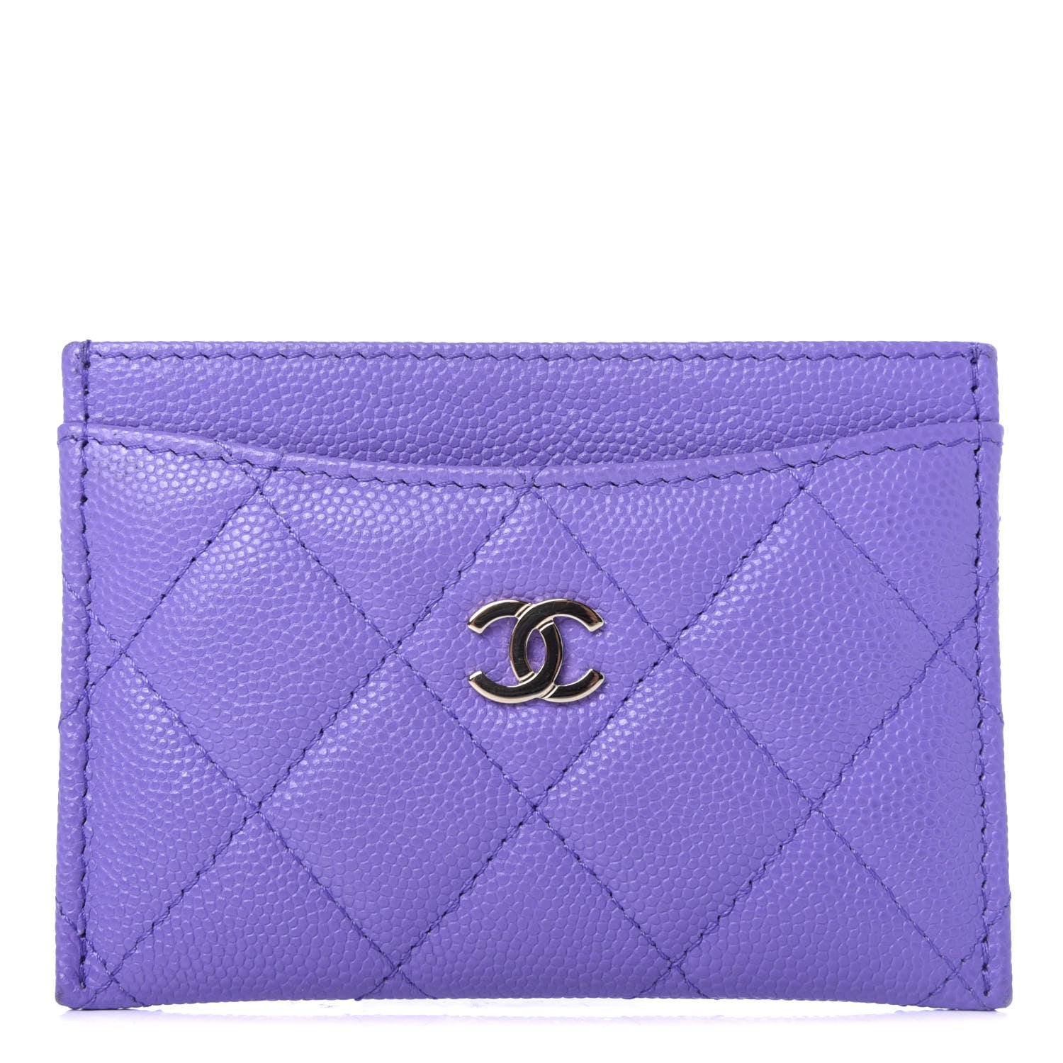 Chanel Caviar Quilted Card Holder Purple 1 of 9