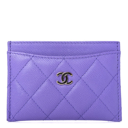 Chanel Caviar Quilted Card Holder Purple 1 of 9