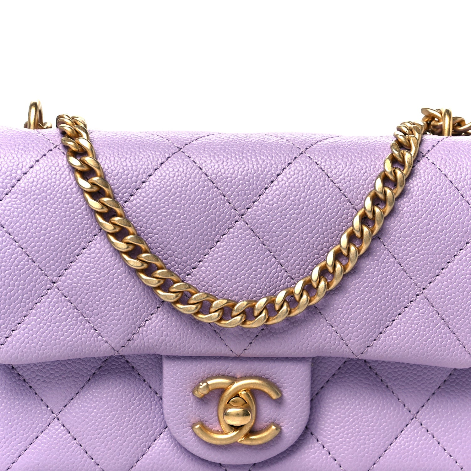 Chanel Caviar Quilted Mini Rectangular Sweetheart Flap Light Purple 9 of 12