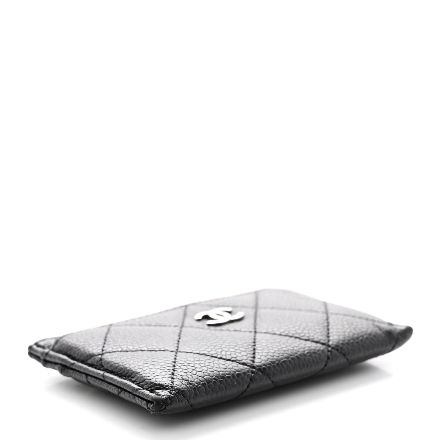 Caviar Quilted Card Holder Black
