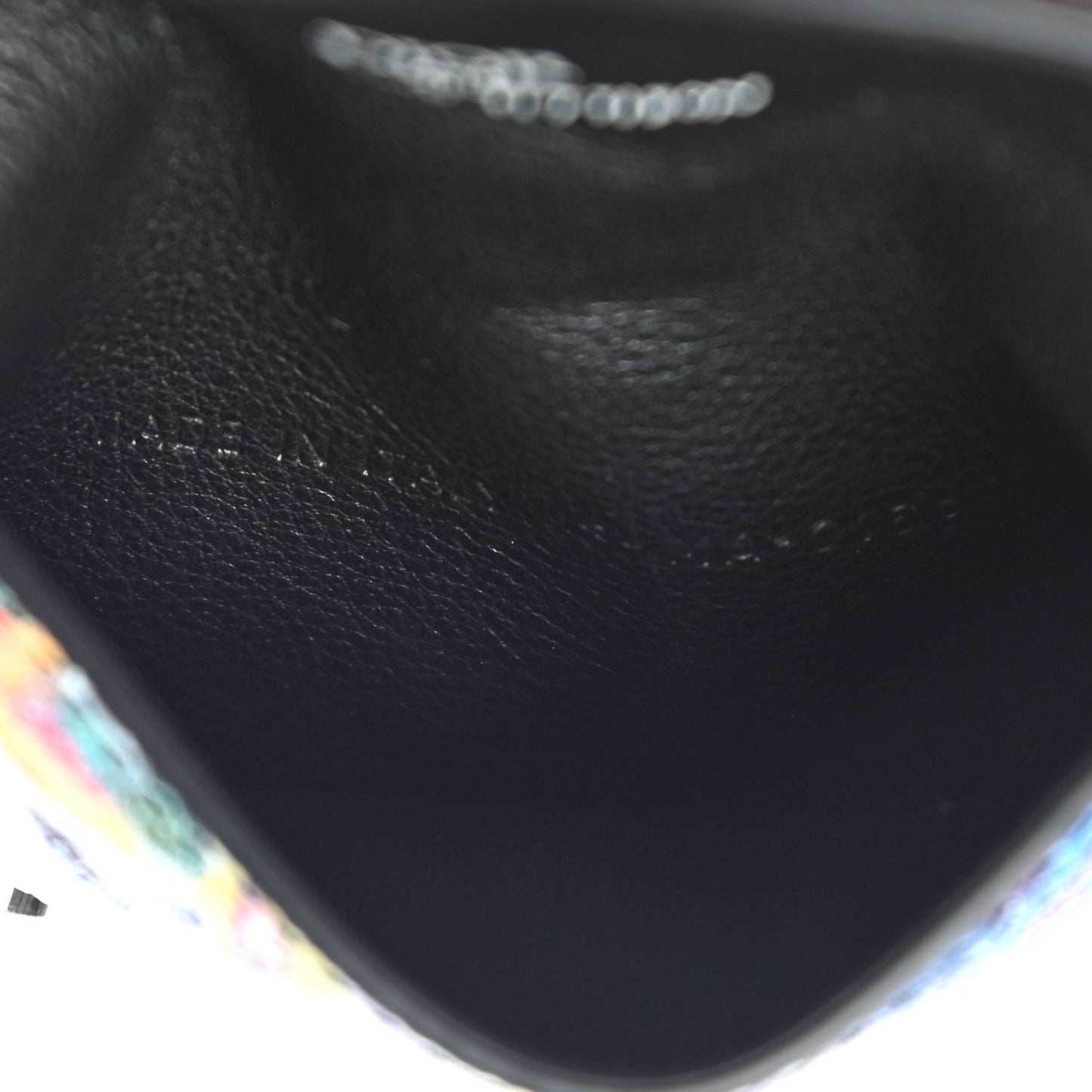 X Raymond Pettibon Grained Calfskin Saddle Key Ring Multicolor Black