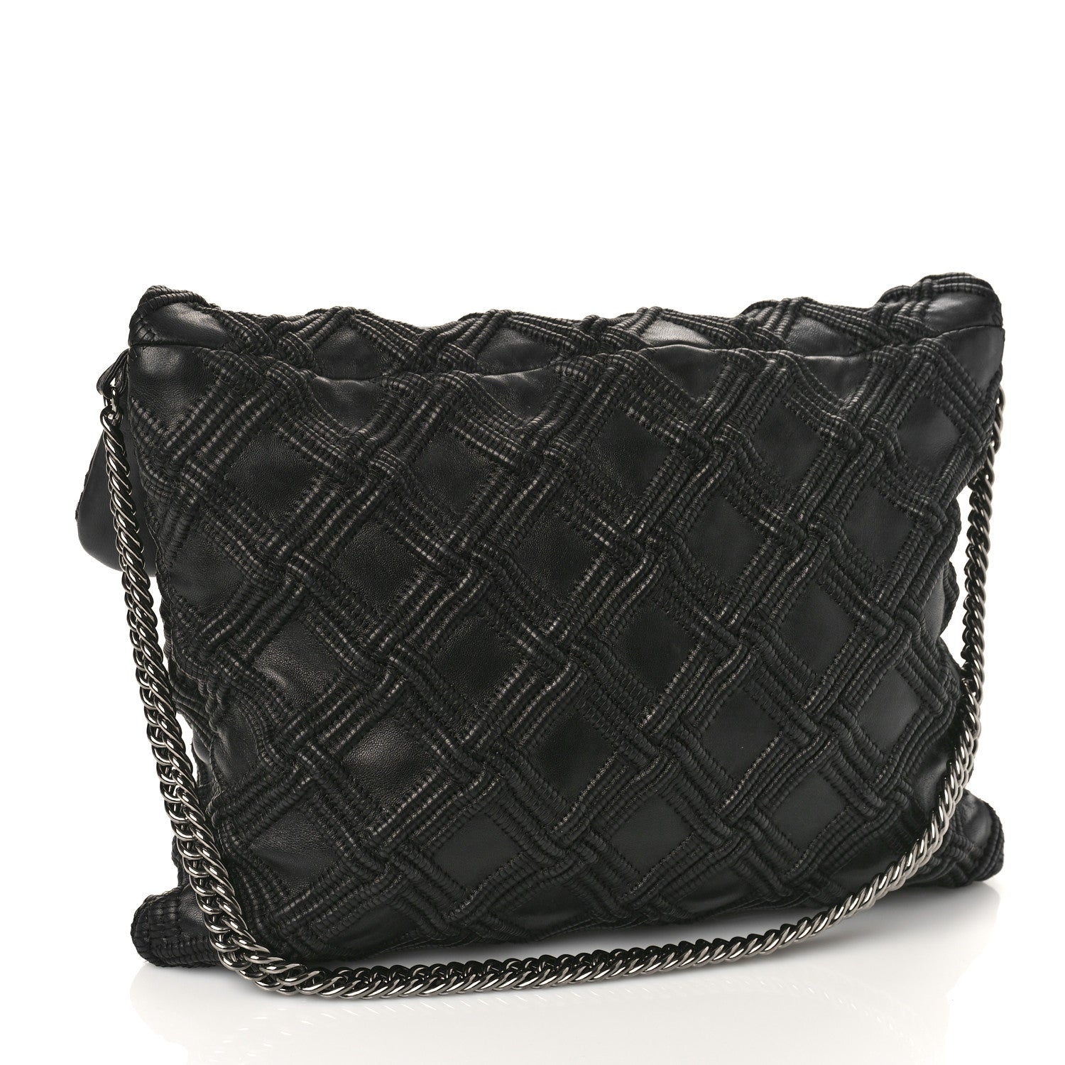 Chanel Lambskin Stitched Large Walk Of Fame Flap Black 3 of 9