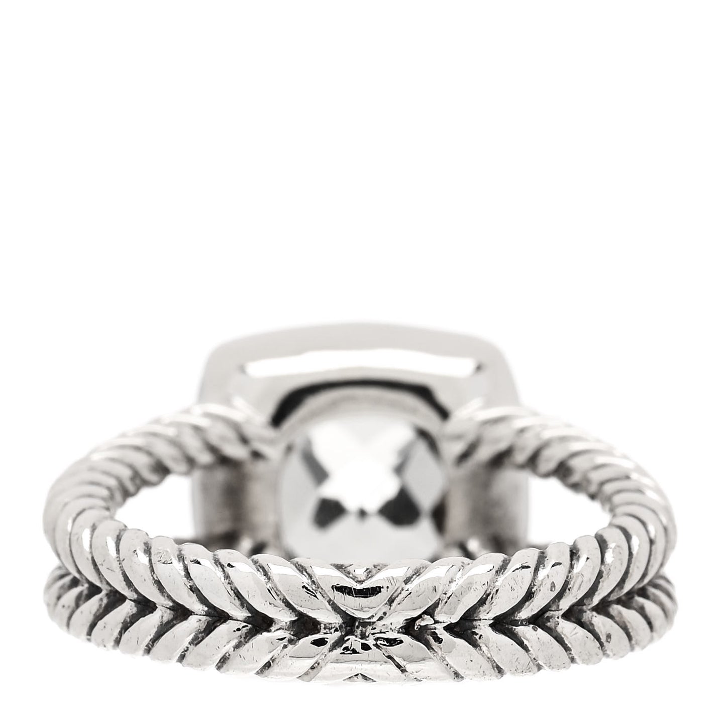 Sterling Silver Diamond Prasiolite 7mm Petite Albion Ring 50 5.25
