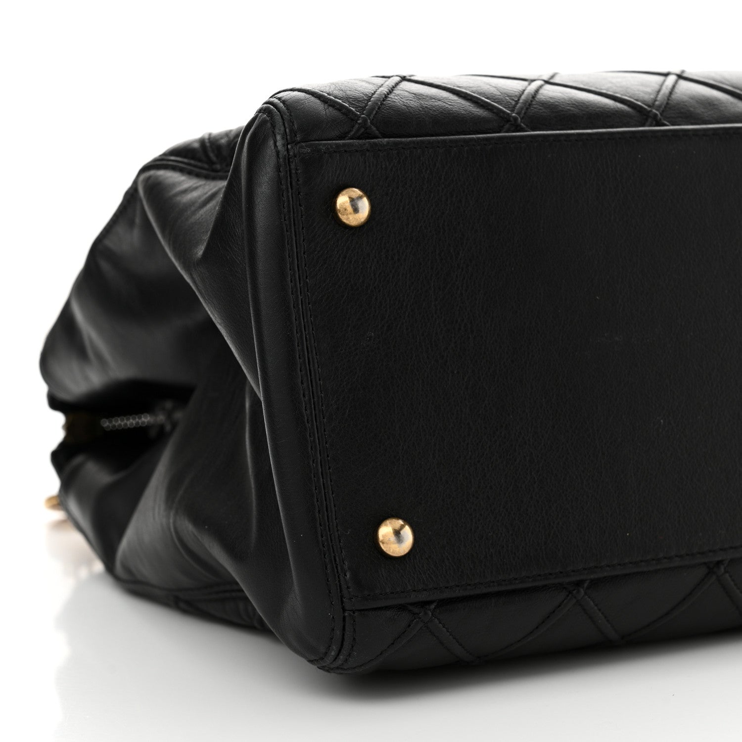 Chanel Calfskin Diamond Debossed Large Cosmos Zip Tote Black 9 of 16