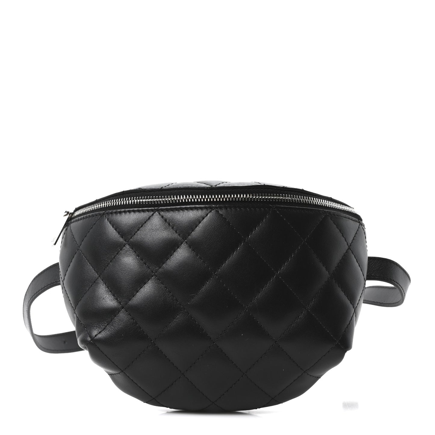 Calfskin Quilted Uniform Waist Belt Bag Black