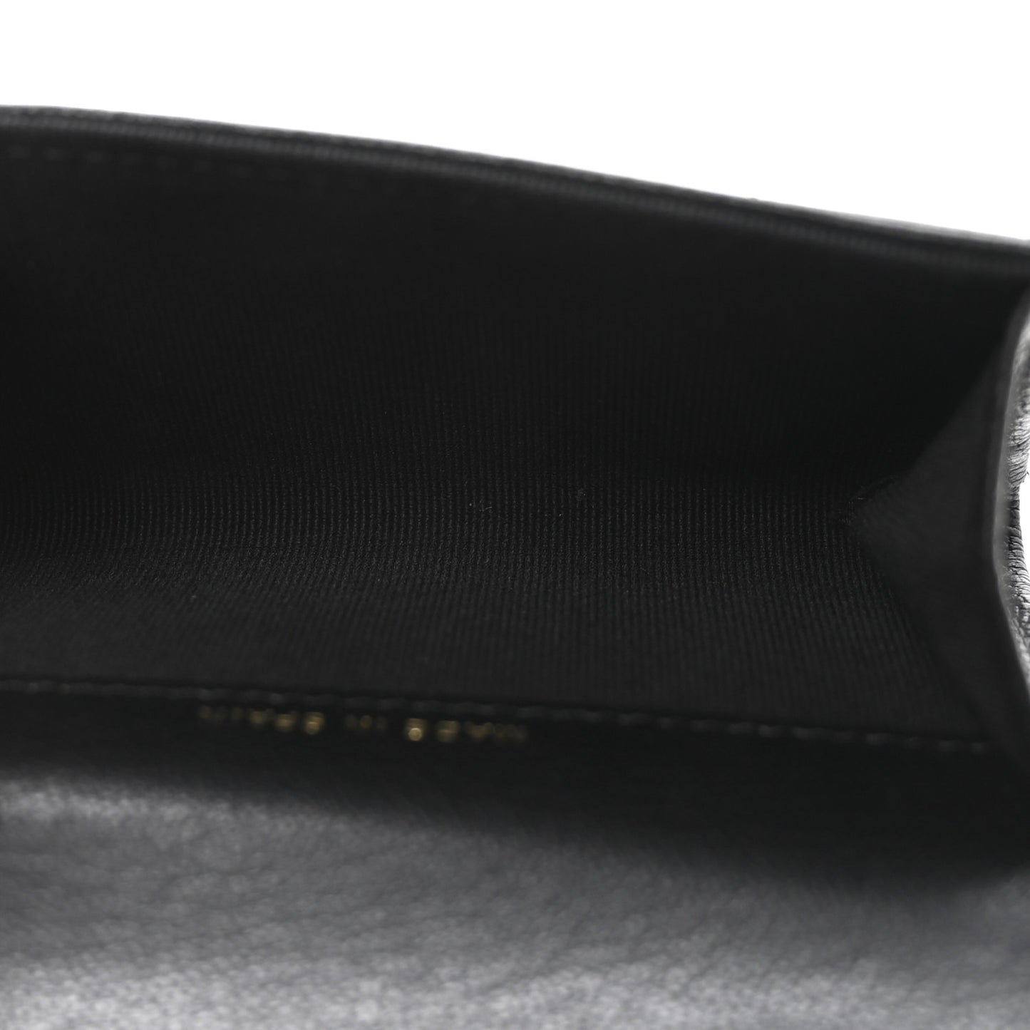 Goatskin Quilted Flap Card Holder Black