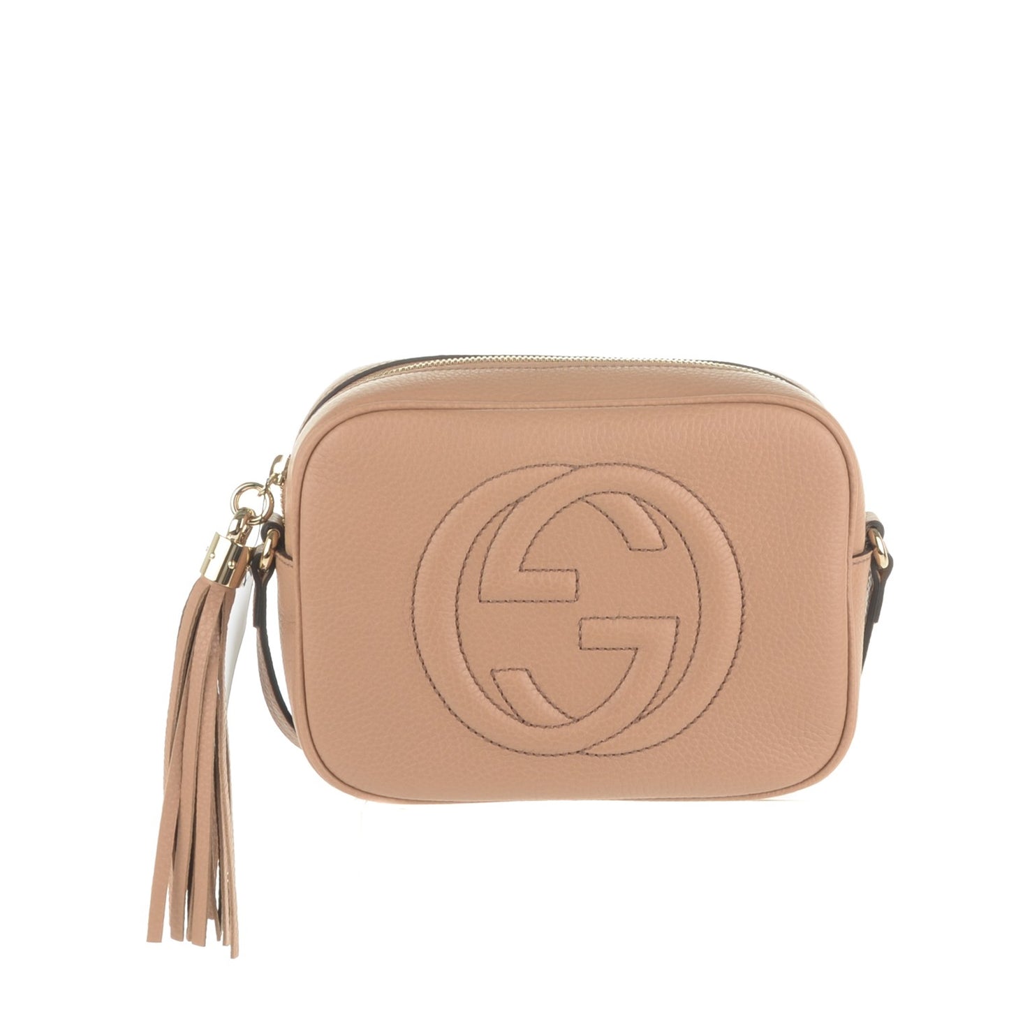 Pebbled Calfskin Small Soho Disco Bag Camelia