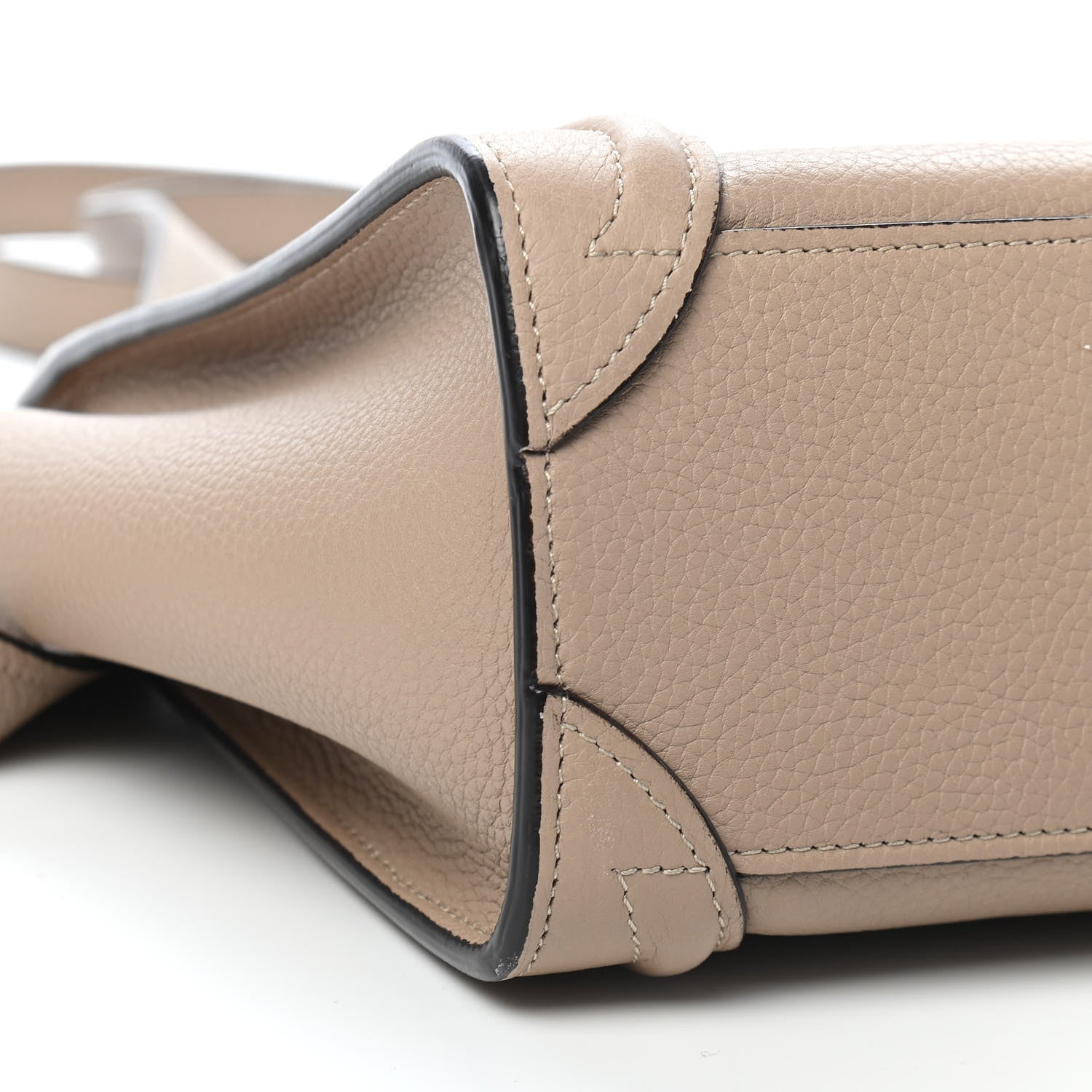 Celine Drummed Calfskin Nano Luggage Dune 7 of 8