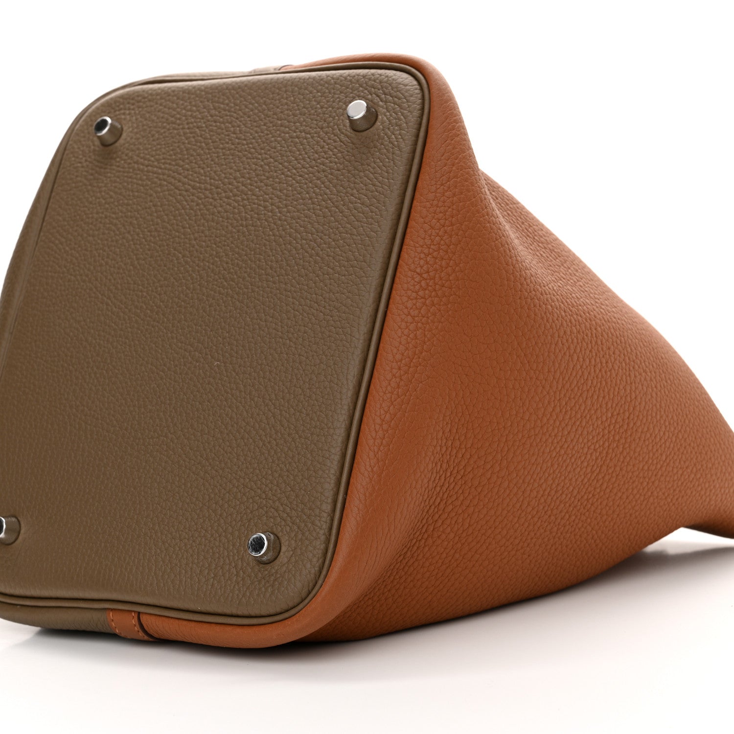 Hermes Taurillon Clemence Casaque Picotin Lock 22 Gold Etoupe Nata 10 of 10