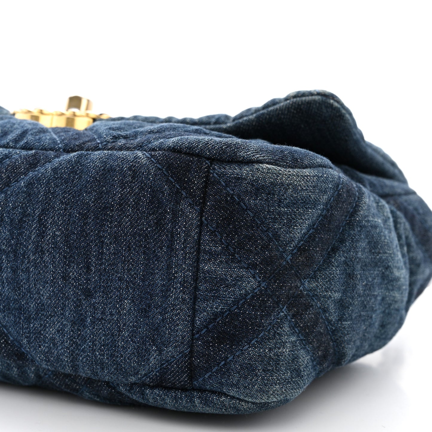 Denim Quilted Medium Chanel 19 Flap Blue