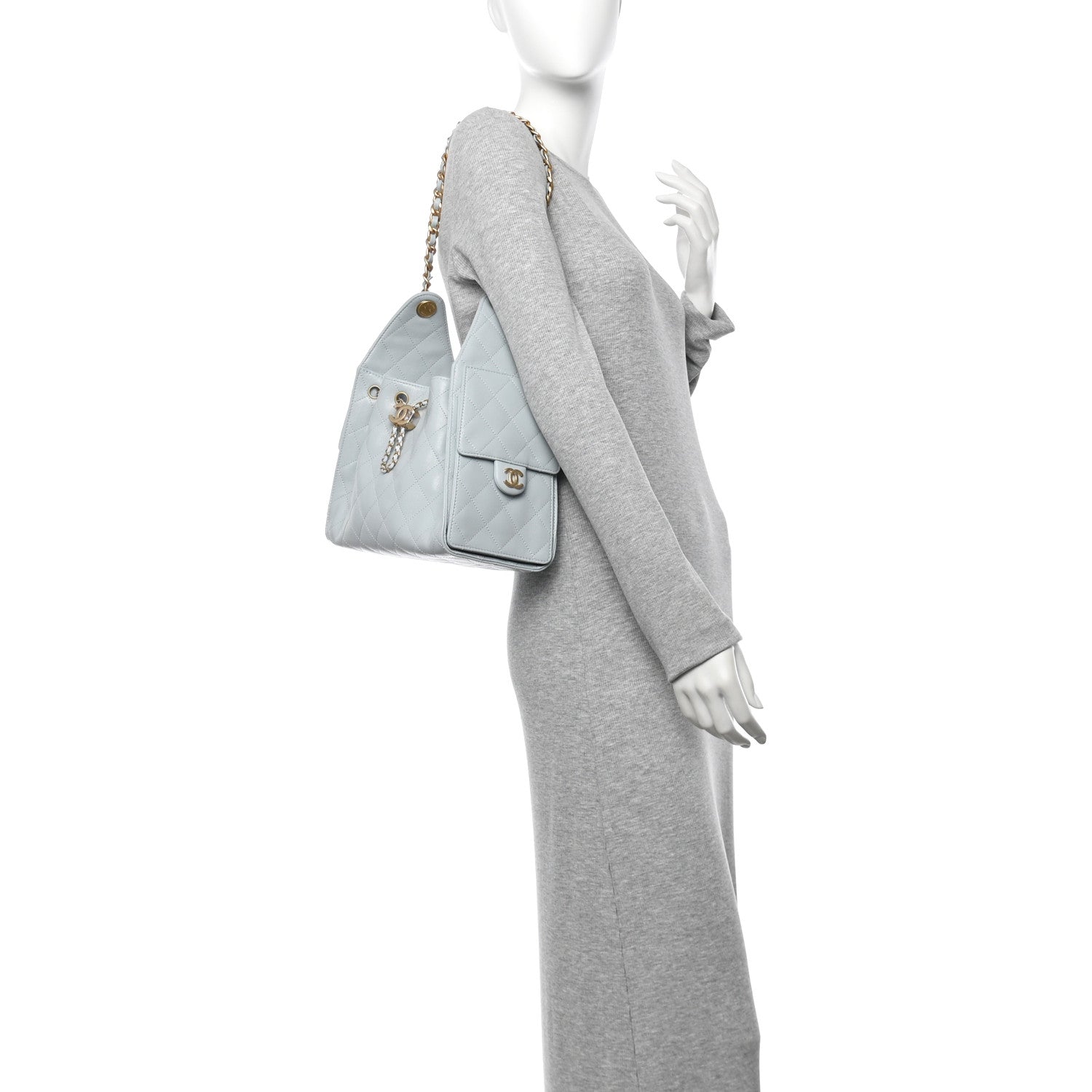 Chanel Caviar Quilted Small Chanel 25 Handbag Light Blue 2 of 11