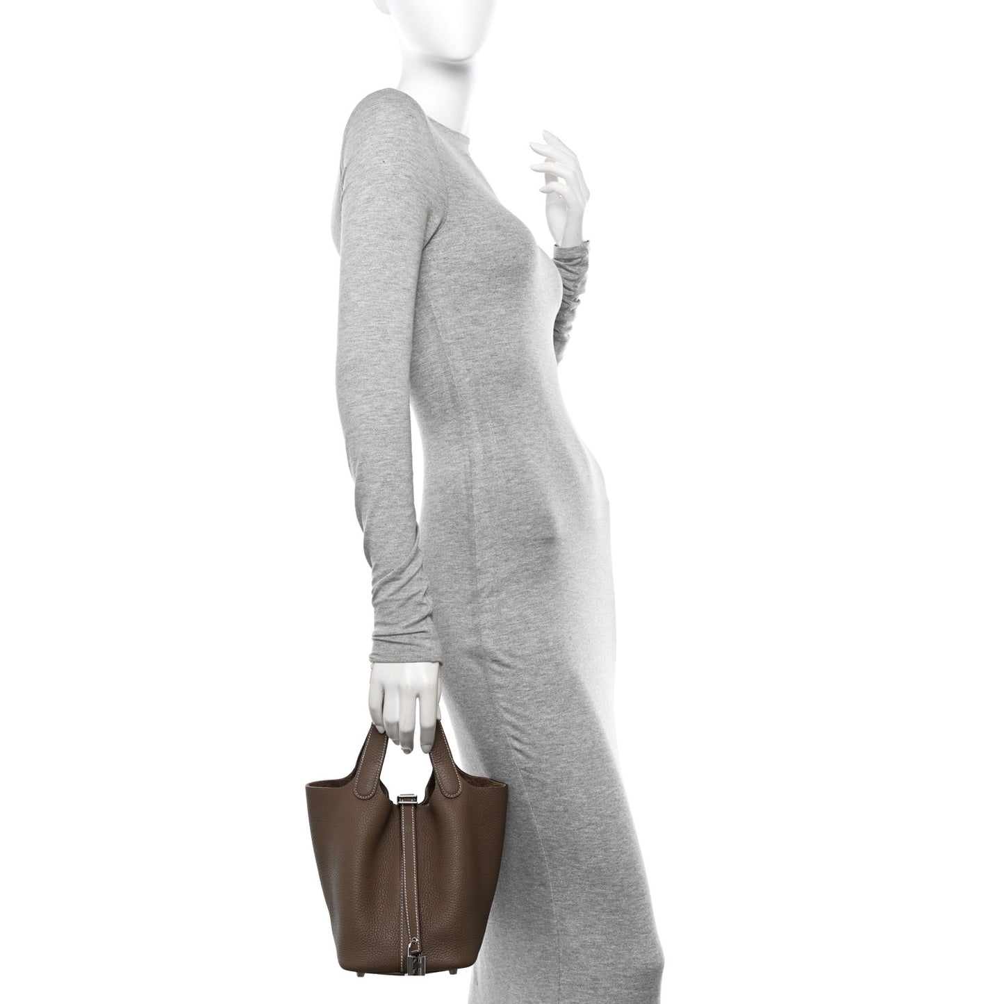 Taurillon Clemence Picotin Lock 18 PM Etoupe