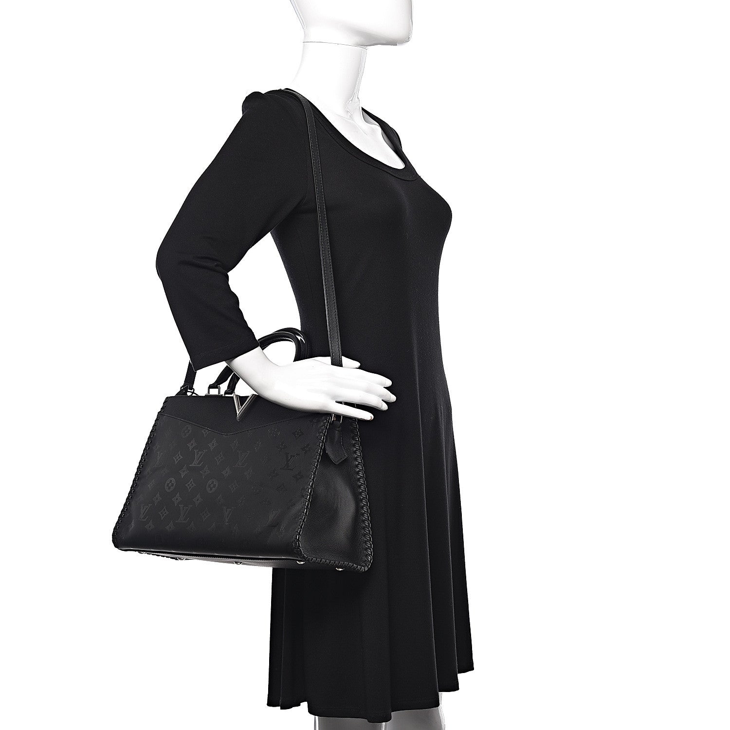 Louis Vuitton Monogram Cuir Plume Very Zipped Tote Black 2 of 14