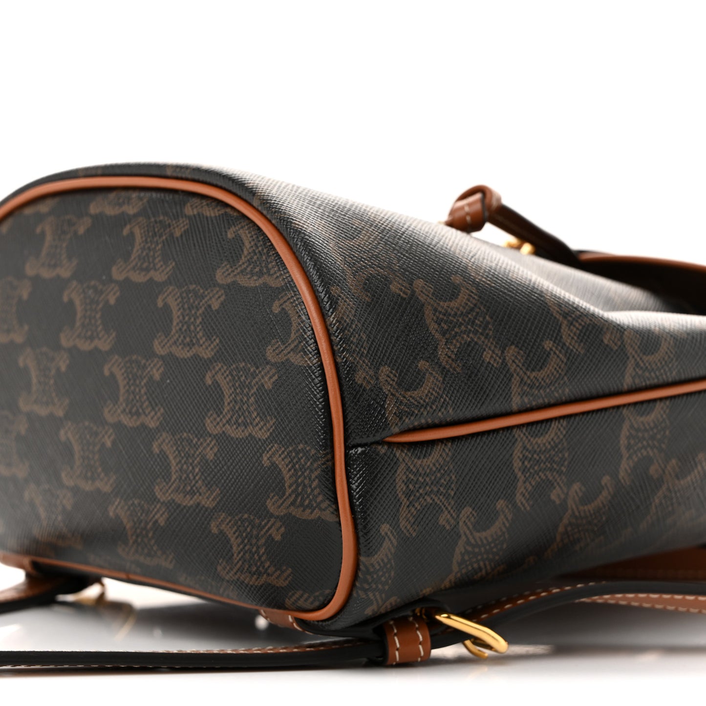 Triomphe Canvas Calfskin Mini Folco Backpack Tan