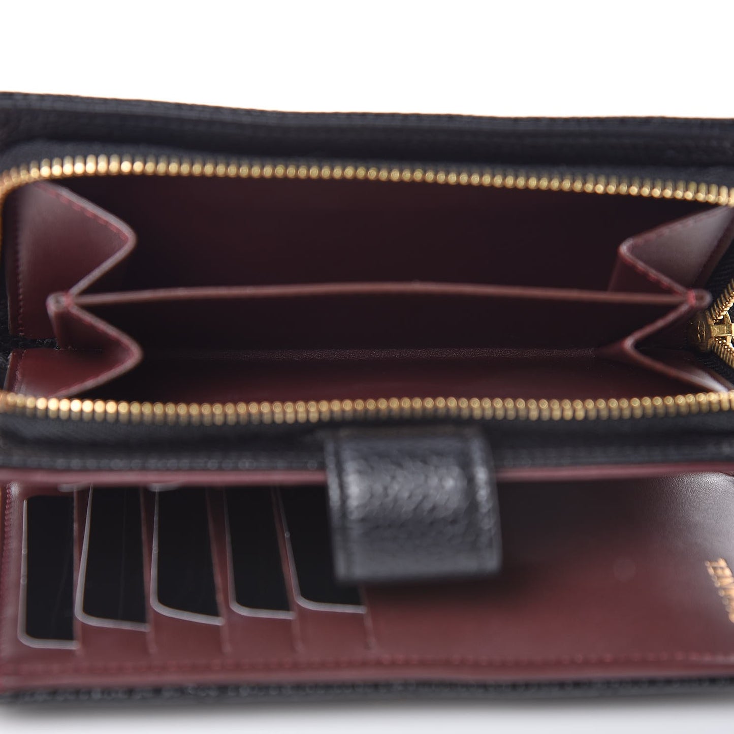 Caviar Quilted Zipped Pocket Wallet Black