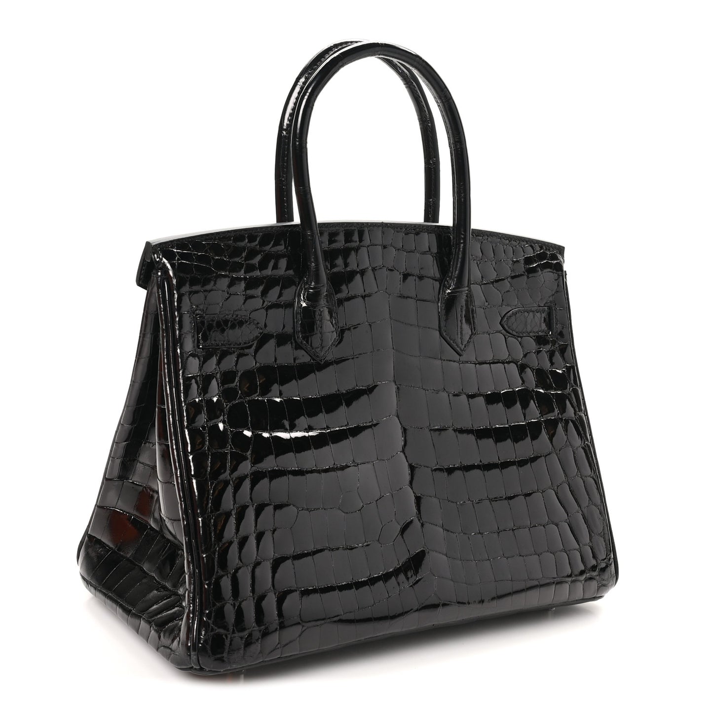 Shiny Niloticus Crocodile Birkin 30 Black