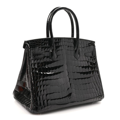 Hermes Shiny Niloticus Crocodile Birkin 30 Black 3 of 11