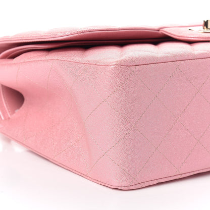 Chanel Iridescent Caviar Quilted Jumbo Double Flap Rose Pink 9 of 11