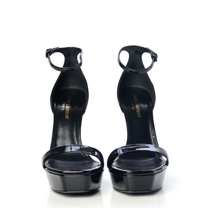 Saint Laurent Patent Debbie 105 Platform Sandals 38 Black 2 of 9