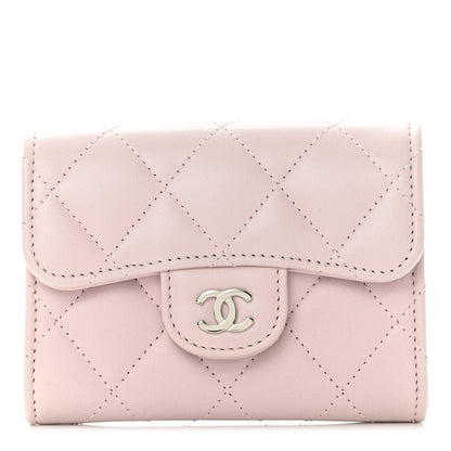Chanel Lambskin Quilted Flap Card Holder Pink 1 of 11