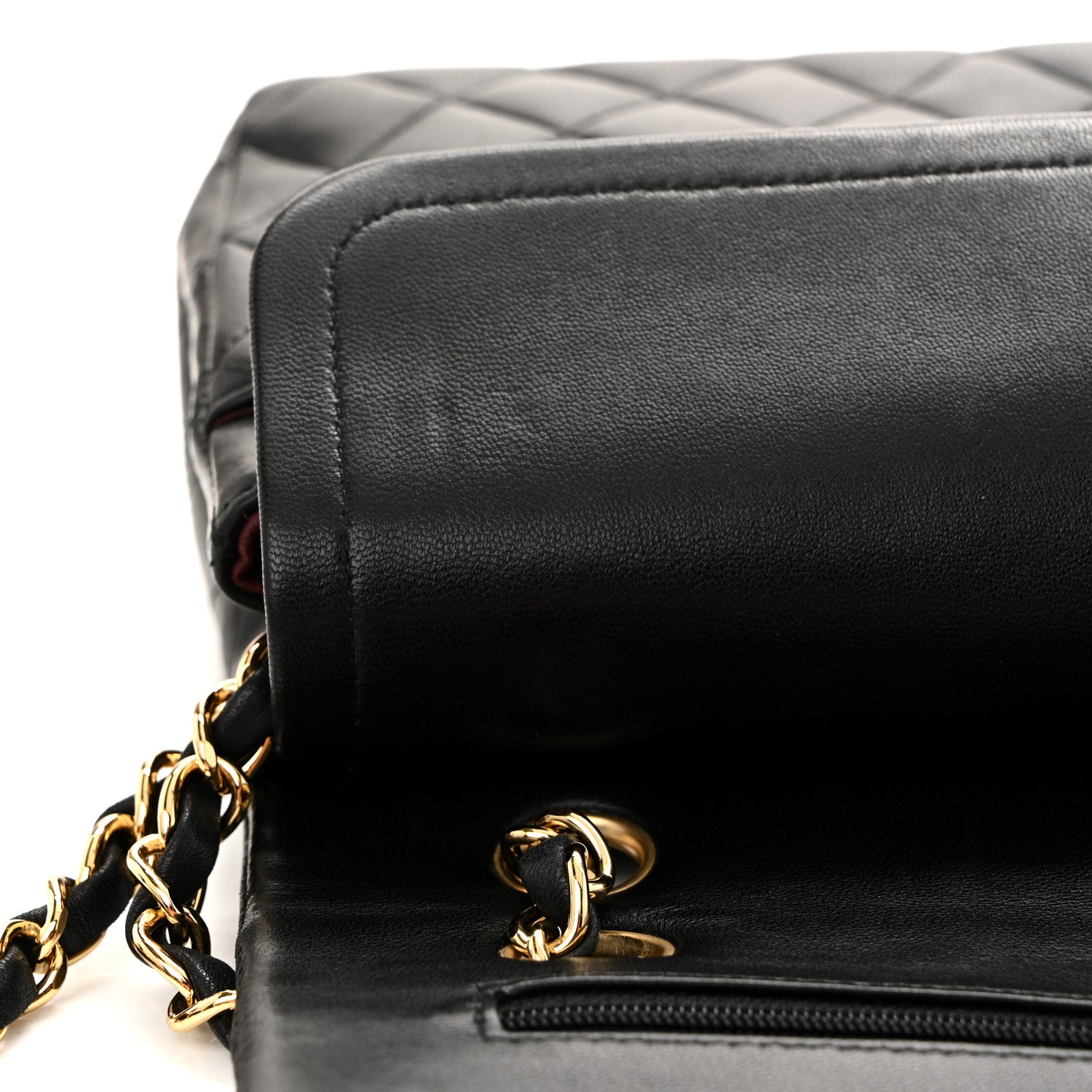 Chanel Lambskin Quilted Medium Double Flap Black 13 of 18
