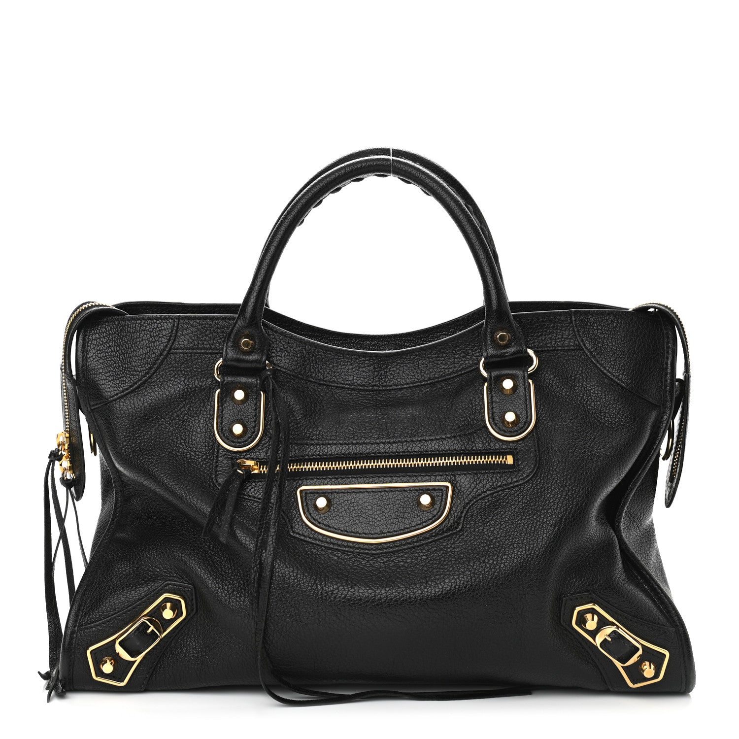 Balenciaga Chevre Gold Metallic Edge Hardware City Black 1 of 10