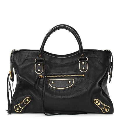 Balenciaga Chevre Gold Metallic Edge Hardware City Black 1 of 10