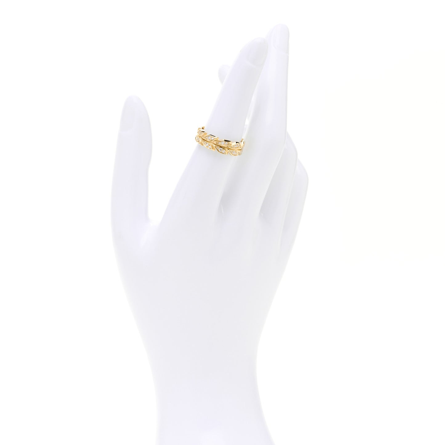 18K Yellow Gold Diamond Victoria Vine Band Ring 53 6.25