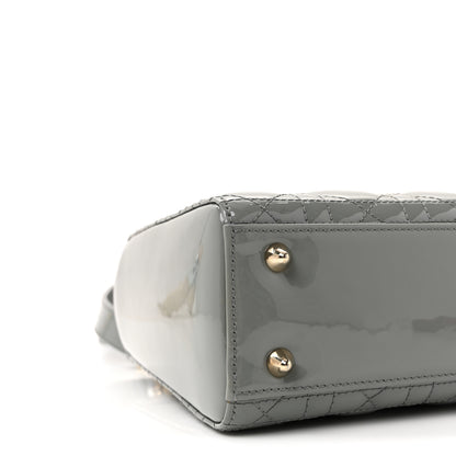 Christian Dior Patent Cannage Small Lady Dior Grey 8 of 9