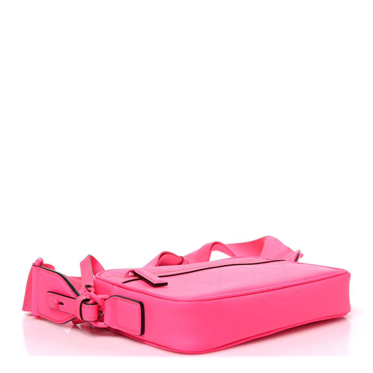 Gucci Rubber Effect Monogram GG Crossbody Bag Fluorescent Fuchsia 4 of 11
