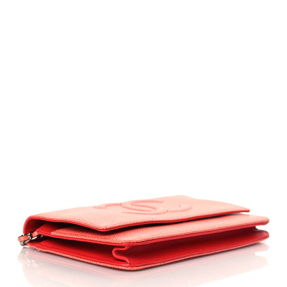 Chanel Caviar Timeless CC Wallet On Chain WOC Coral 4 of 9