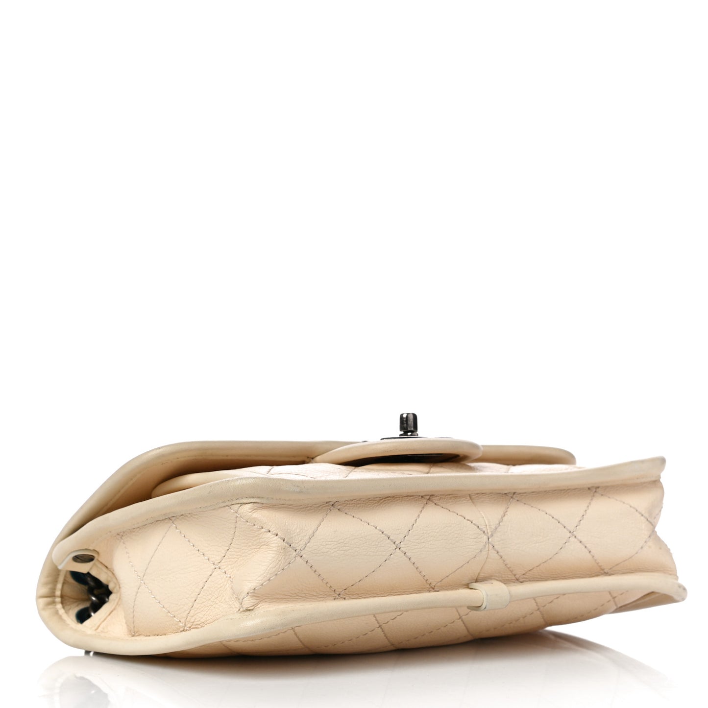 Calfskin Quilted Mini French Riviera Flap Ivory