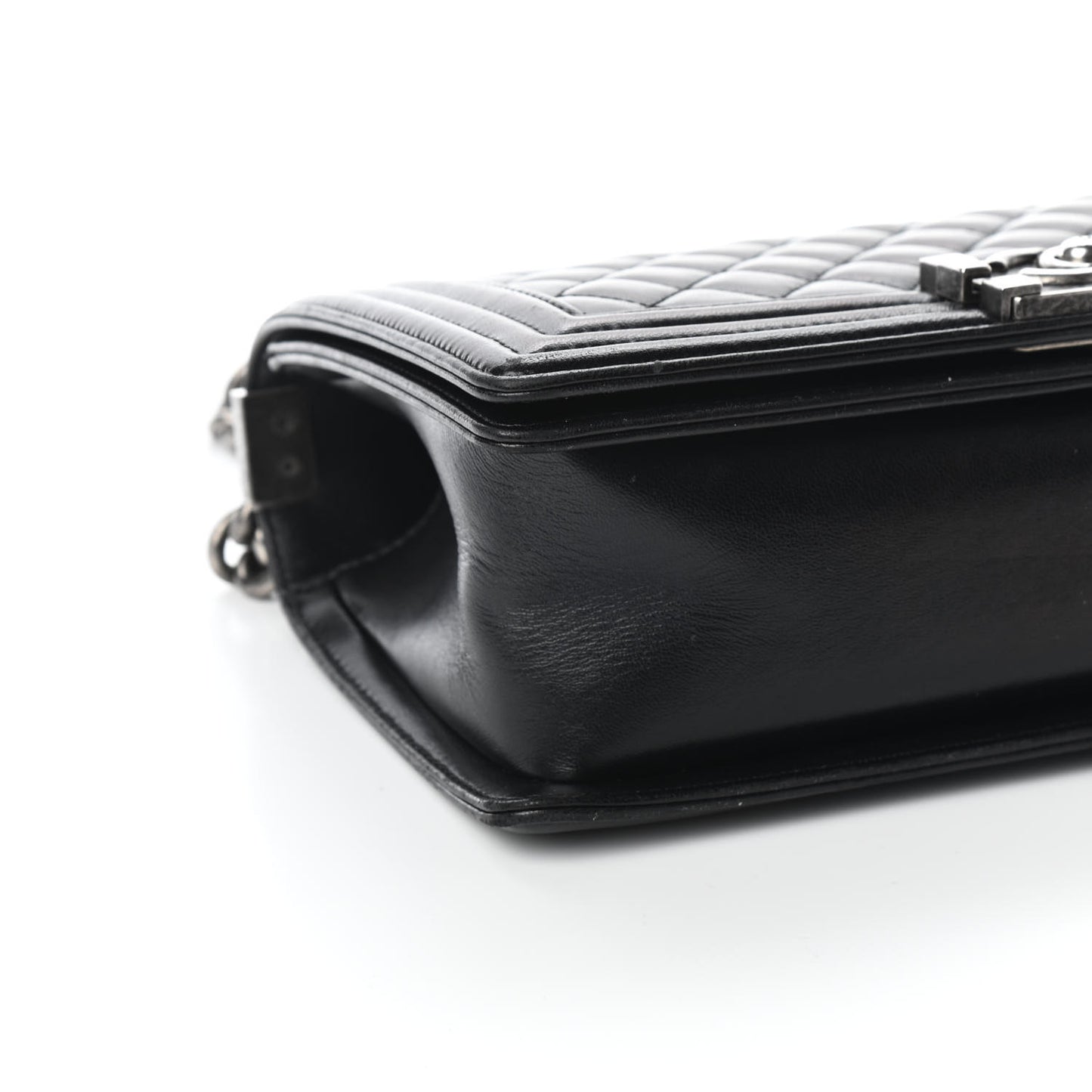 Lambskin Quilted Medium Boy Flap Black