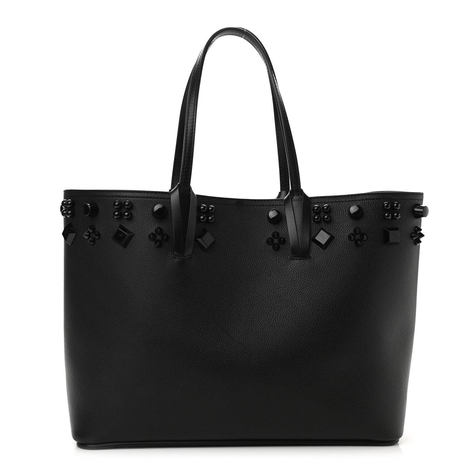 Christian Louboutin Calfskin Empire Spike Studded East West Cabata Tote Black 2 of 9