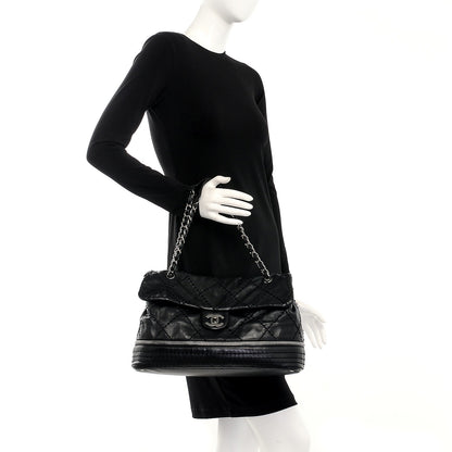 Chanel Calfskin Stitched Large Expandable Flap Black 2 of 7