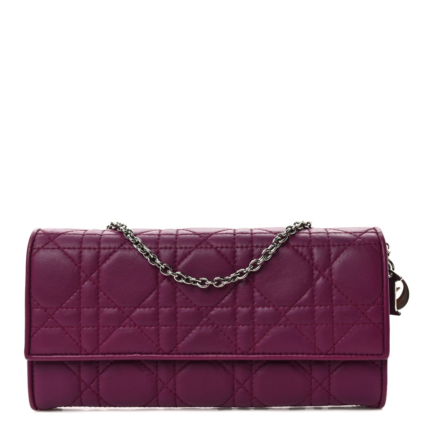 Christian Dior Lambskin Cannage Lady Dior Rendezvous Wallet On Chain More 1 of 7