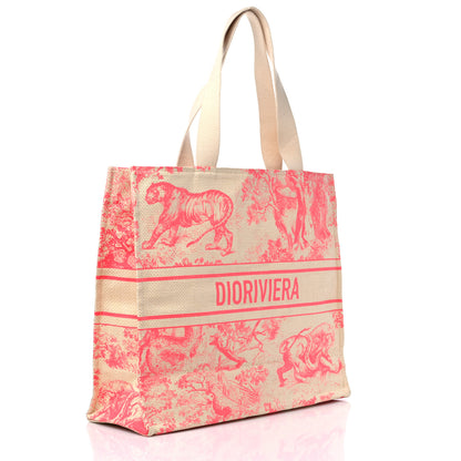 Christian Dior Straw Dioriviera Tote Pink 3 of 7