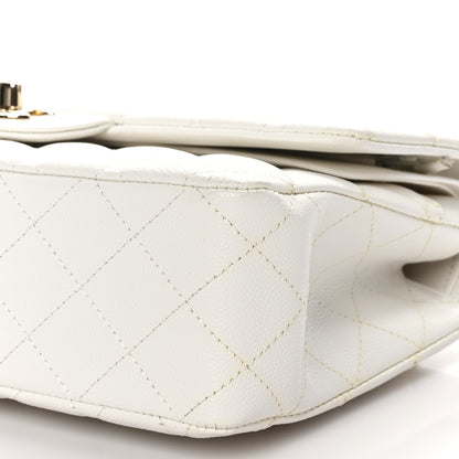Chanel Caviar Quilted Medium Double Flap White 9 of 10
