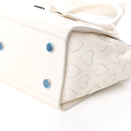 Saint Laurent Smooth Calfskin Heart Embroidered Baby Monogram Downtown Cabas New Milk 11 of 16