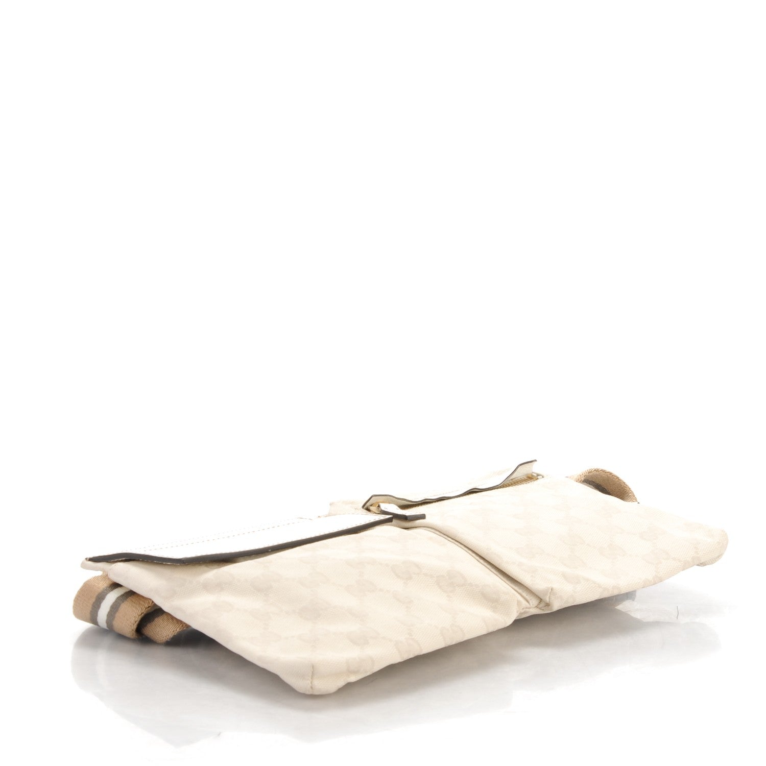 Gucci GG Monogram Web Double Pocket Belt Bag White 4 of 9