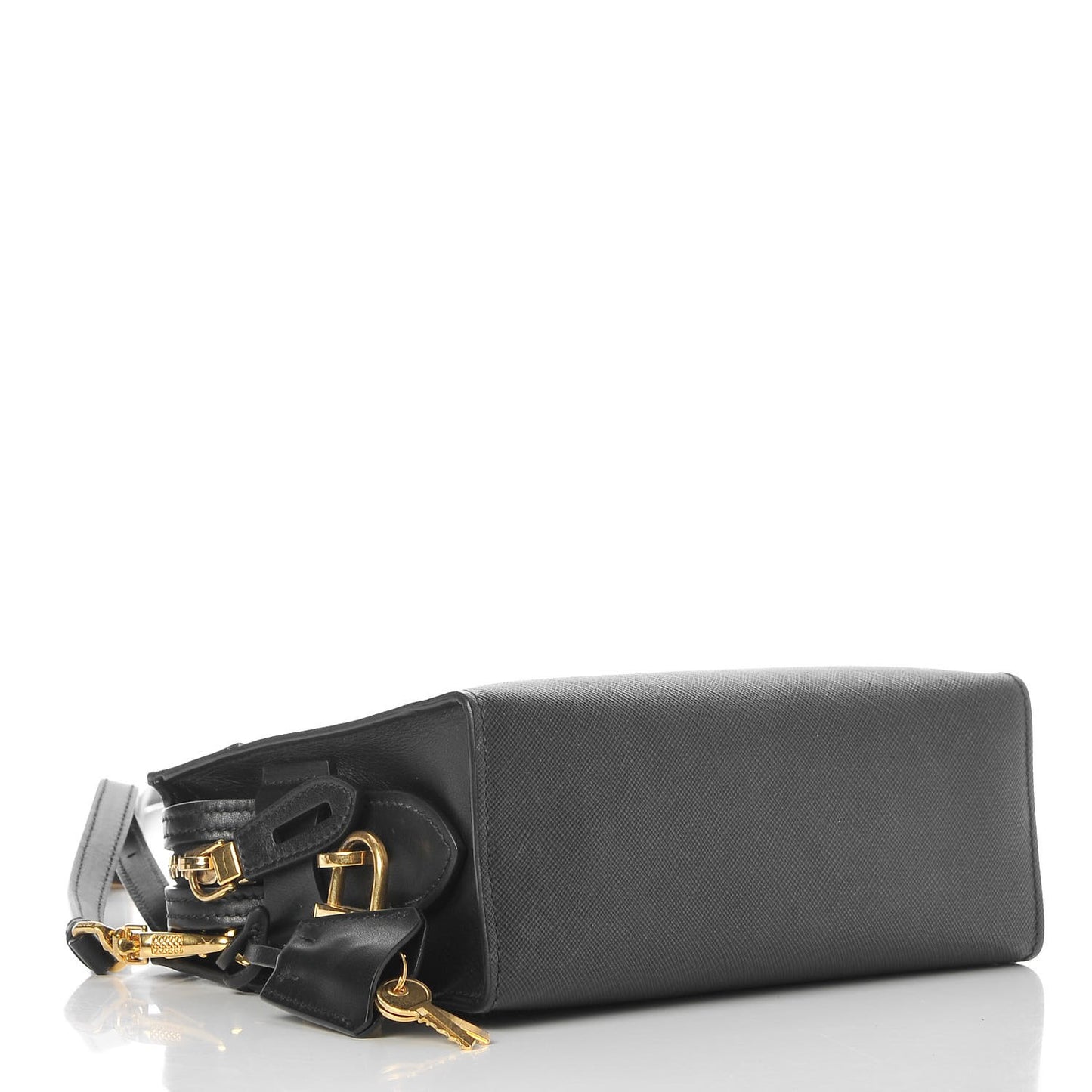 Saffiano City Calf Esplanade Crossbody Bag Black
