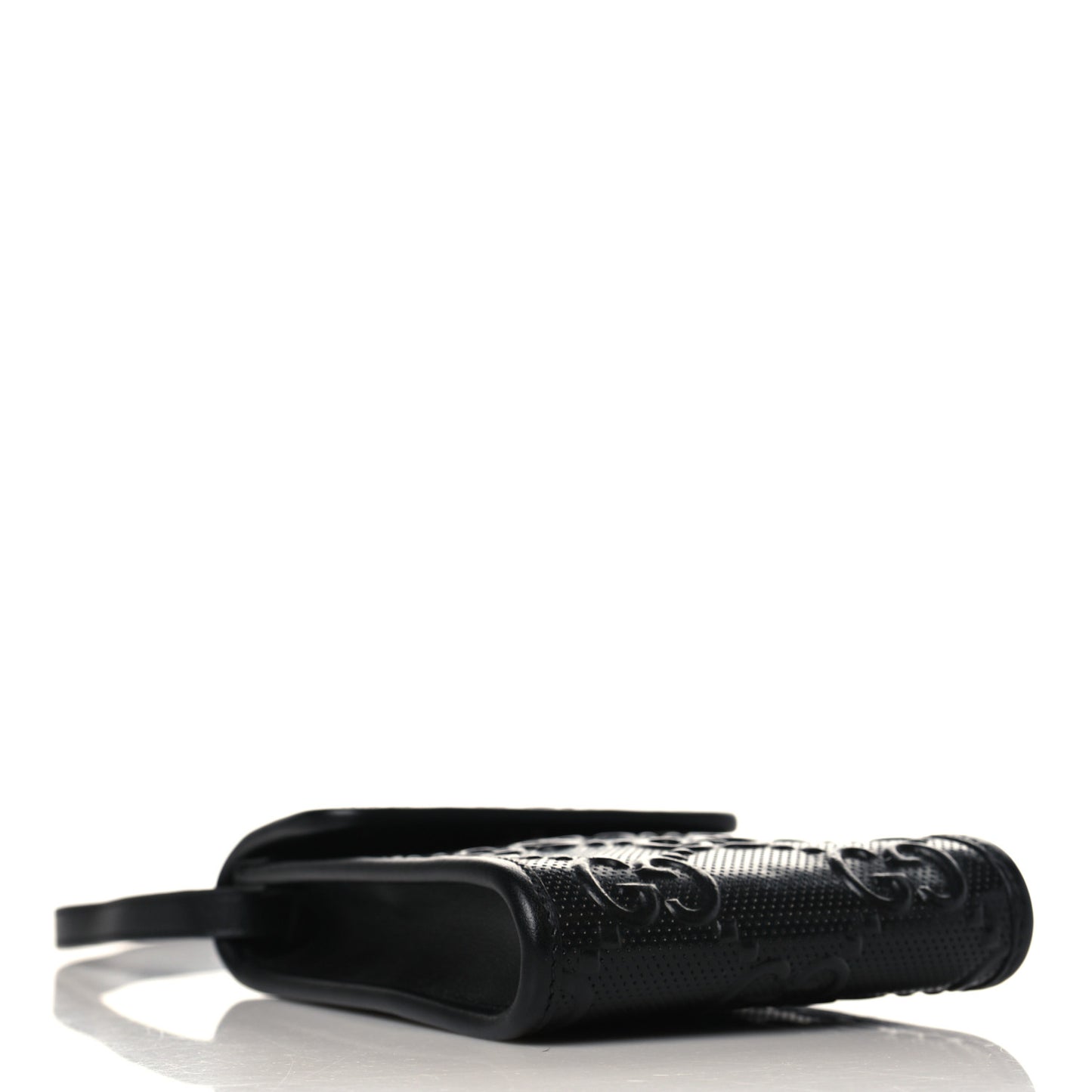Calfskin GG Tennis Embossed Mini Crossbody Bag Black