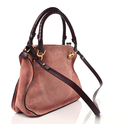 Chloe Suede Calfskin Braided Medium Marcie Double Carry Canyon Rose 4 of 9