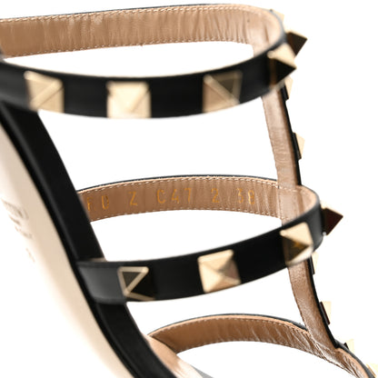 Valentino Garavani Calfskin Rockstud 60mm Caged Slide Sandals 38 Black 8 of 11