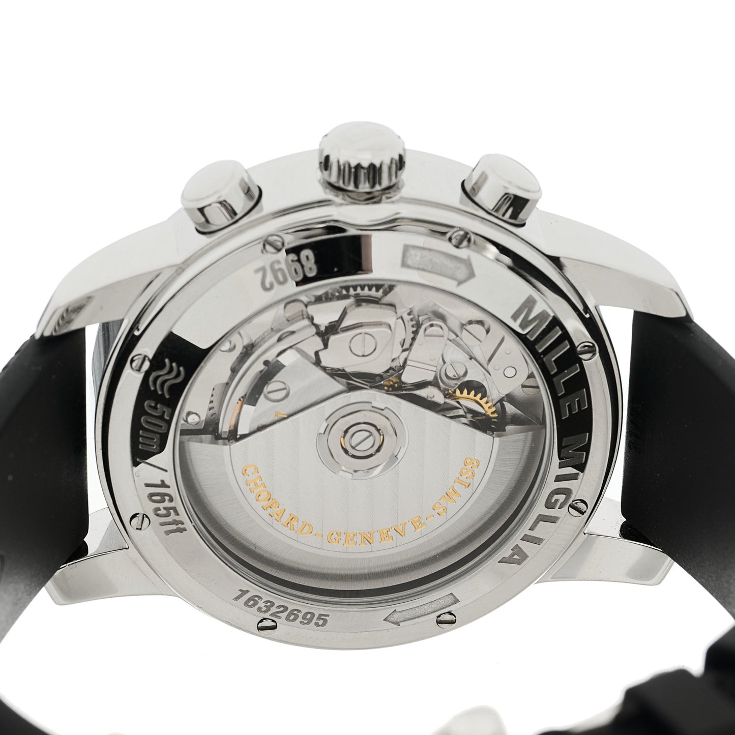 Stainless Steel Rubber 42mm Mille Miglia Chronograph Automatic Watch White