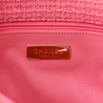 Chanel Metallic Tweed Quilted Large Chanel 19 Flap Pink 6 of 9