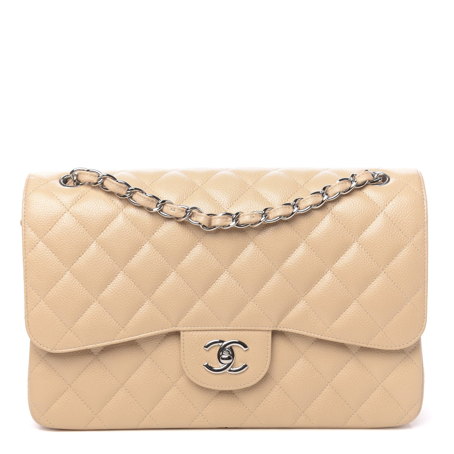 Chanel Caviar Quilted Jumbo Double Flap Beige Clair 1 of 11