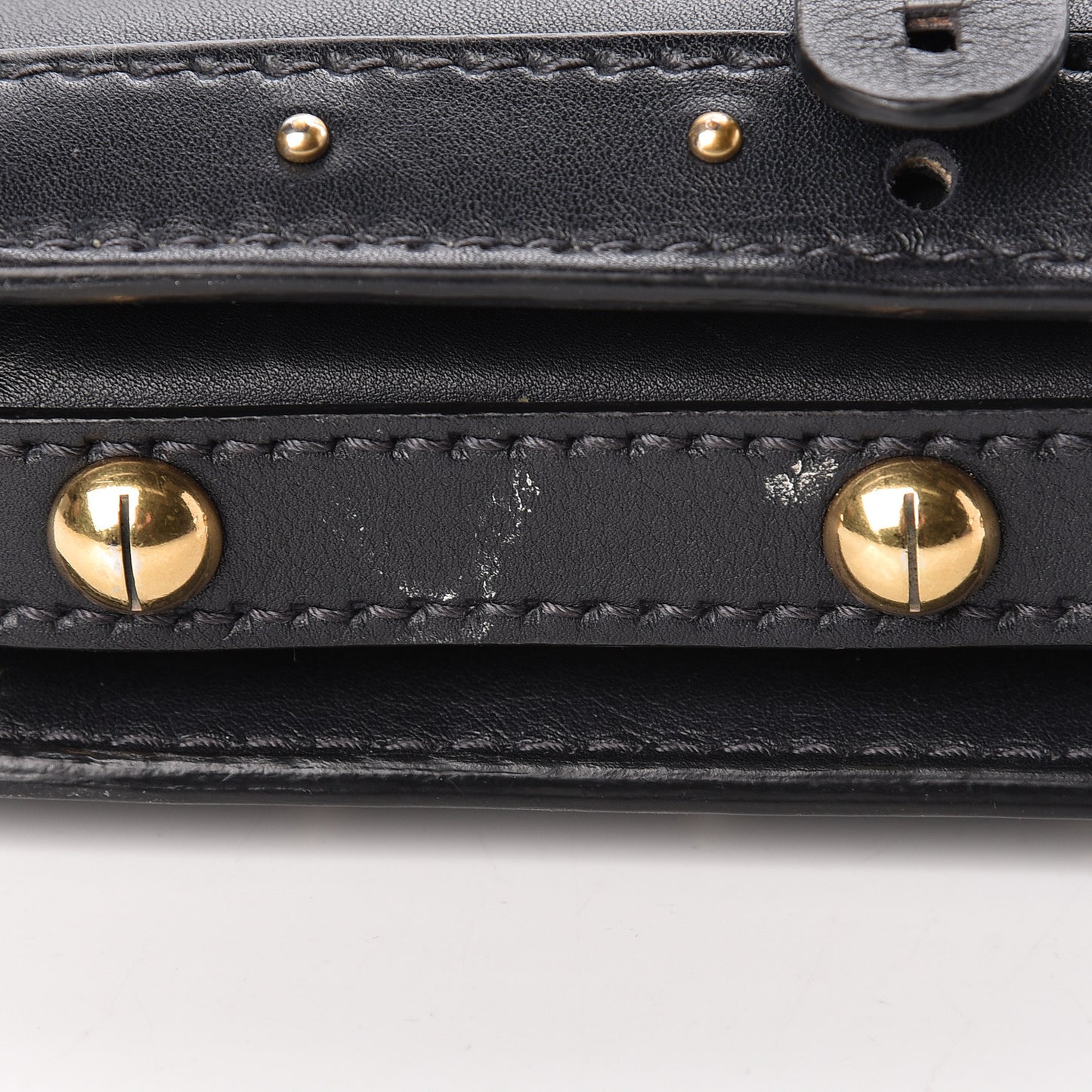 Calfskin Studded Square Dioraddict Flap Black