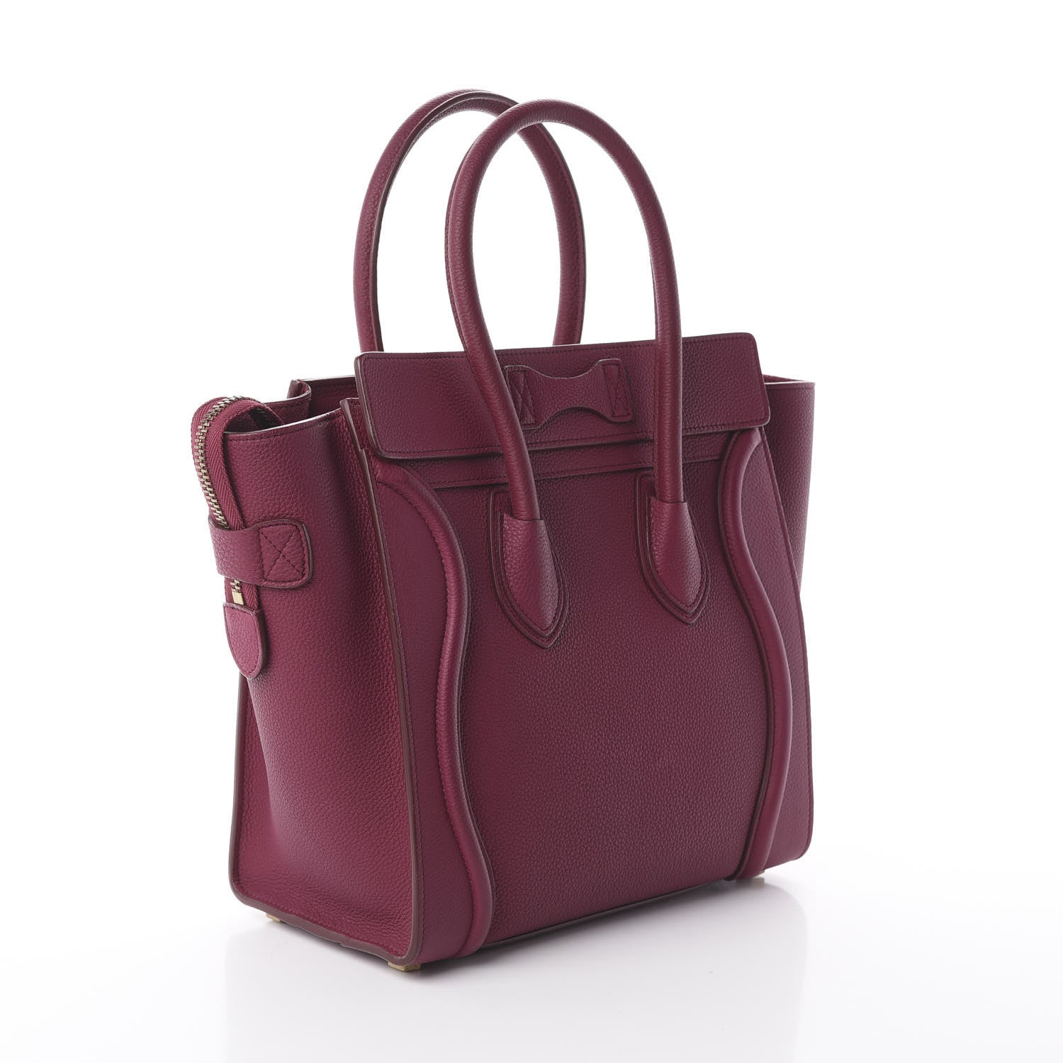 Celine Baby Drummed Calfskin Micro Luggage Plum 2 of 8