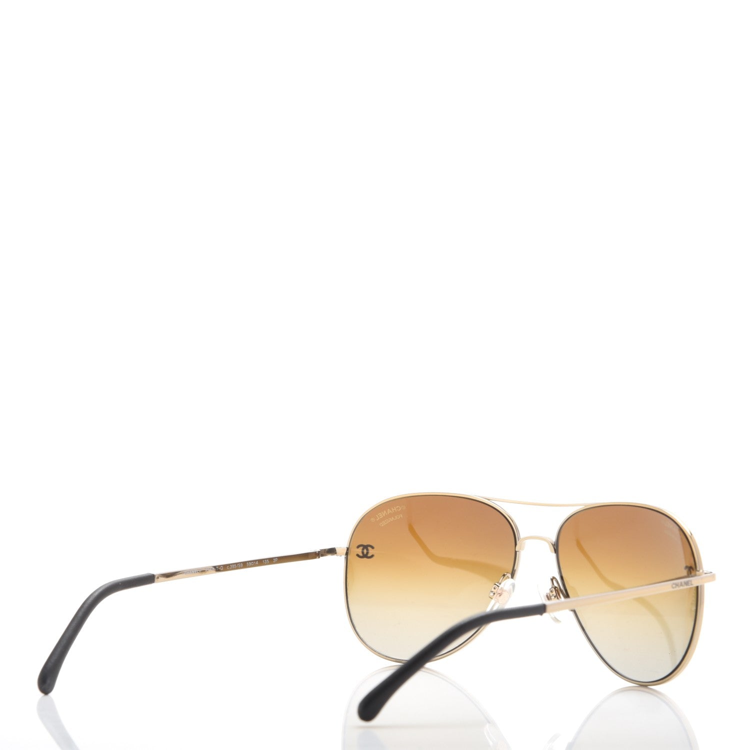 Chanel Aviator CC Sunglasses 4189-T-Q Gold 4 of 7